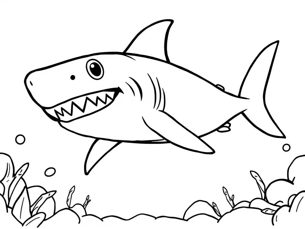 shark dog - Free Printable Coloring Page