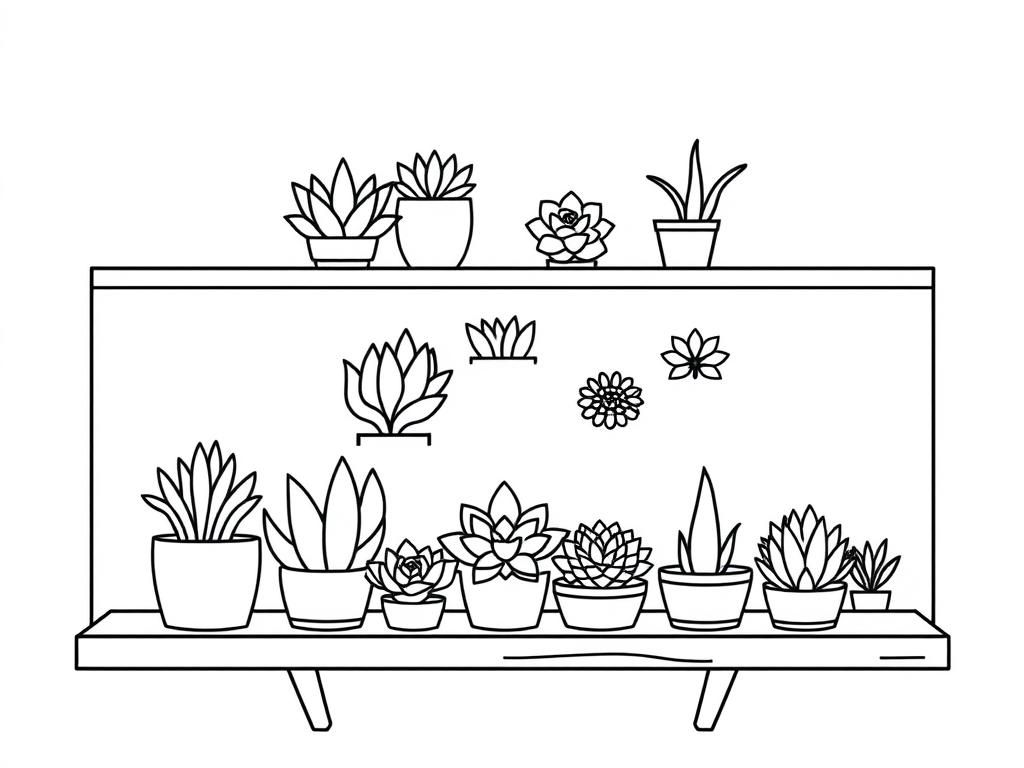 Preview of shelf full of succulents