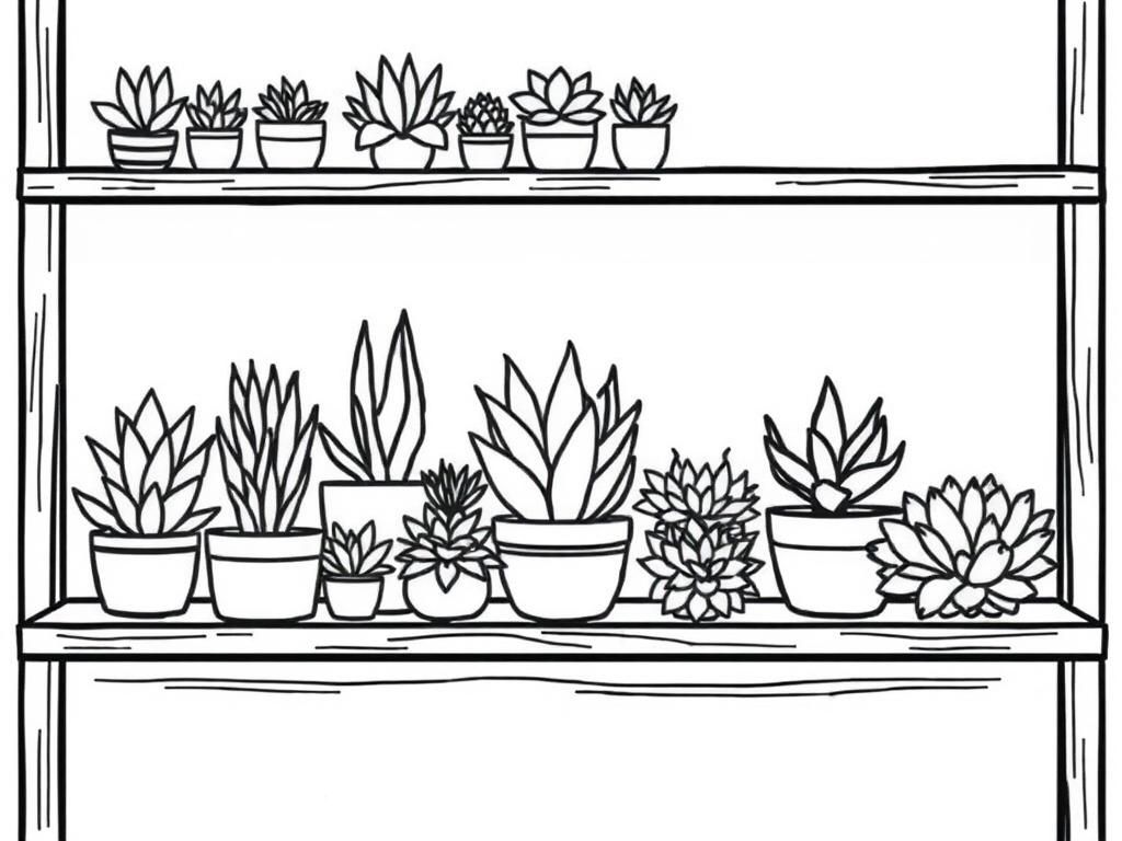 Preview of shelf full of succulents