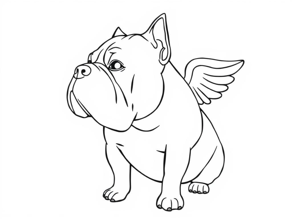 Preview of Side profile of overweight pitbull with angel wings