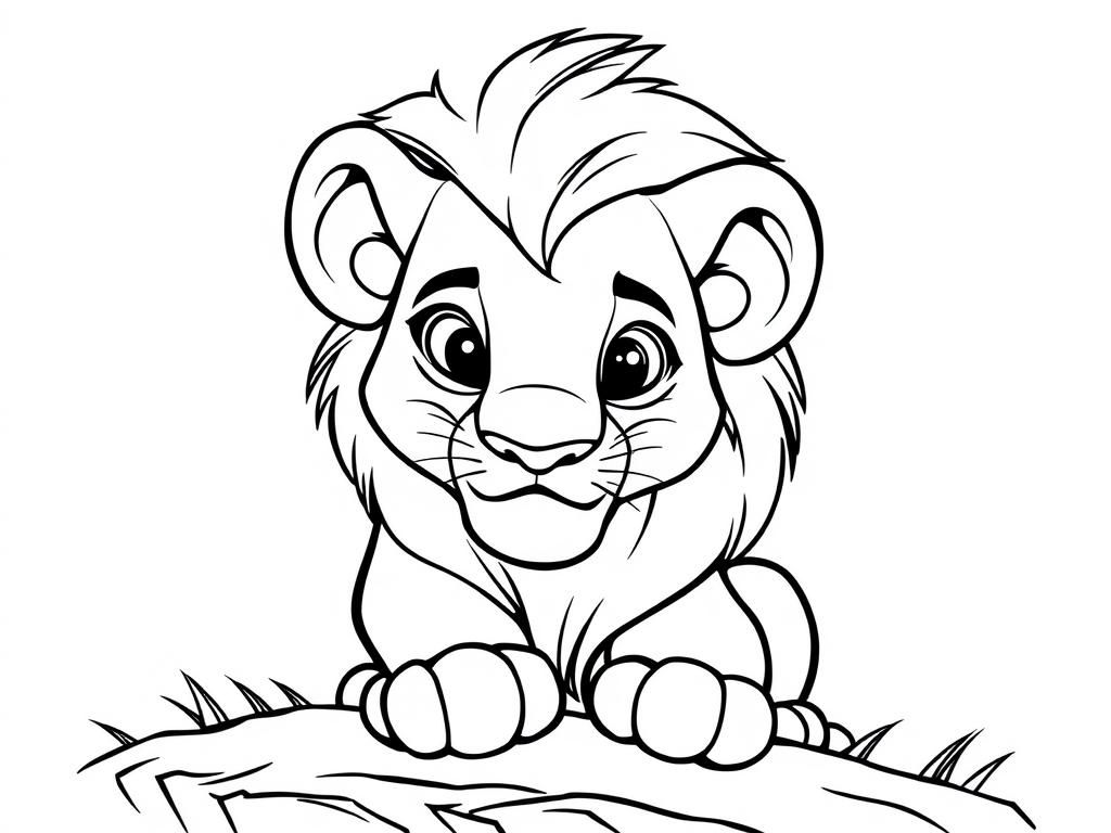 Adorable Lion Coloring Page