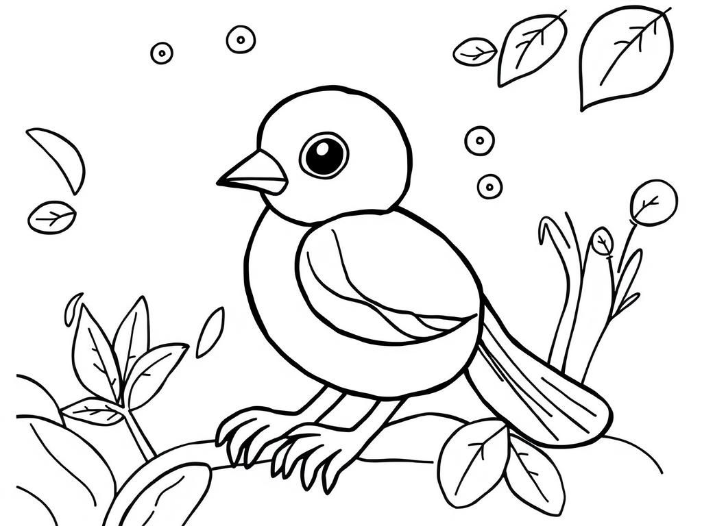 Bird Coloring Page for Kids