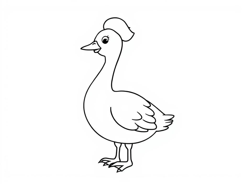 Cute Duck Coloring Page