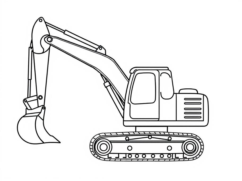simple excavator - Free Printable Coloring Page
