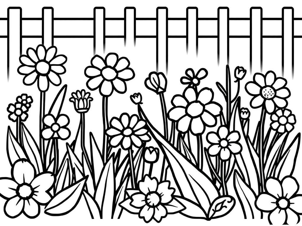 Garden Fence Coloring Page