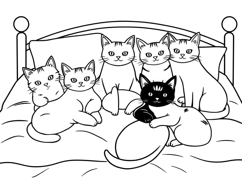 Cats Coloring Page