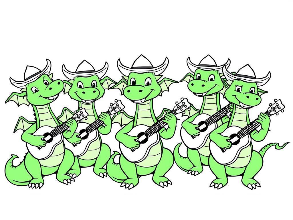 Dragons Band Coloring Page