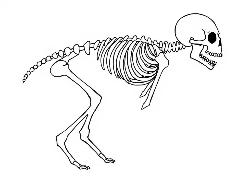 Dog Skeleton Coloring Page