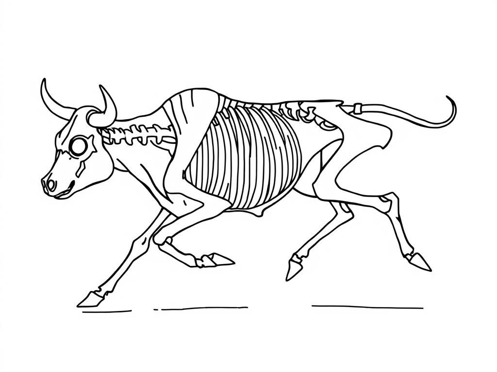 Bull Anatomy Coloring Page