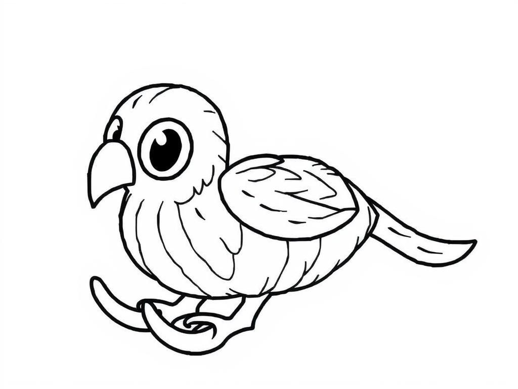 Cartoon Bird Coloring Page
