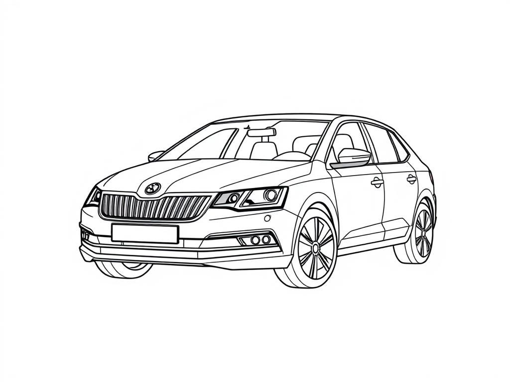 Skoda Car Coloring Page