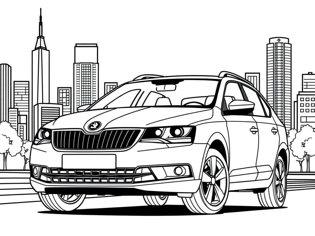 City Car Coloring Page