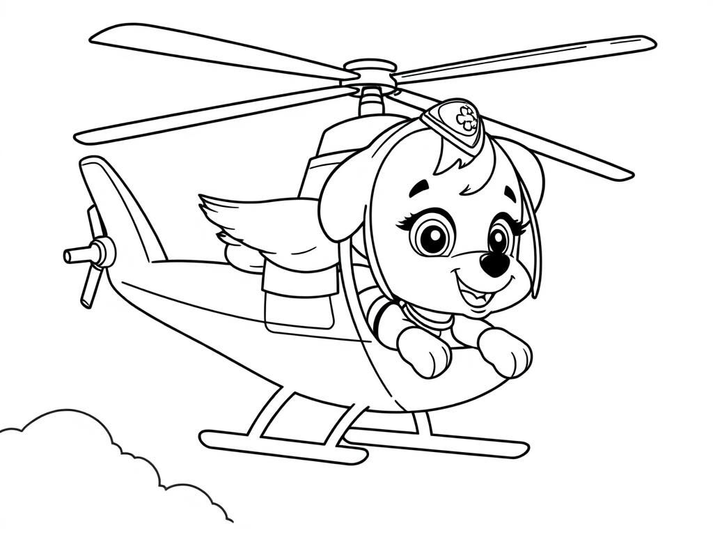 Paw Patrol Skye Helicopter Coloring Page