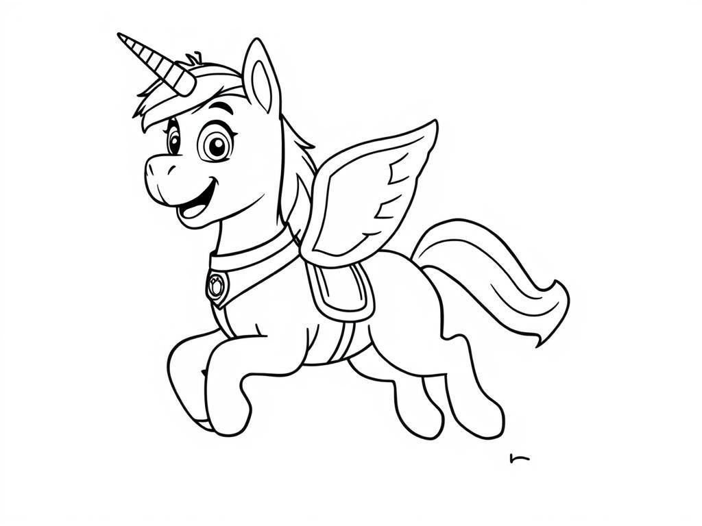 Preview of sky from paw patrol riding a unicorn