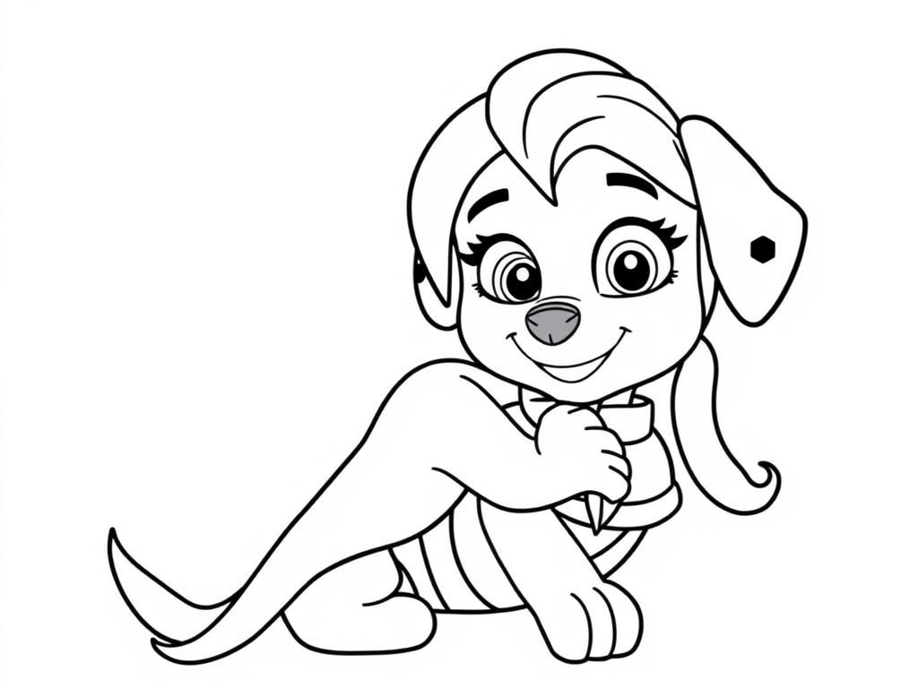 Puppy Coloring Page with Bow Tie