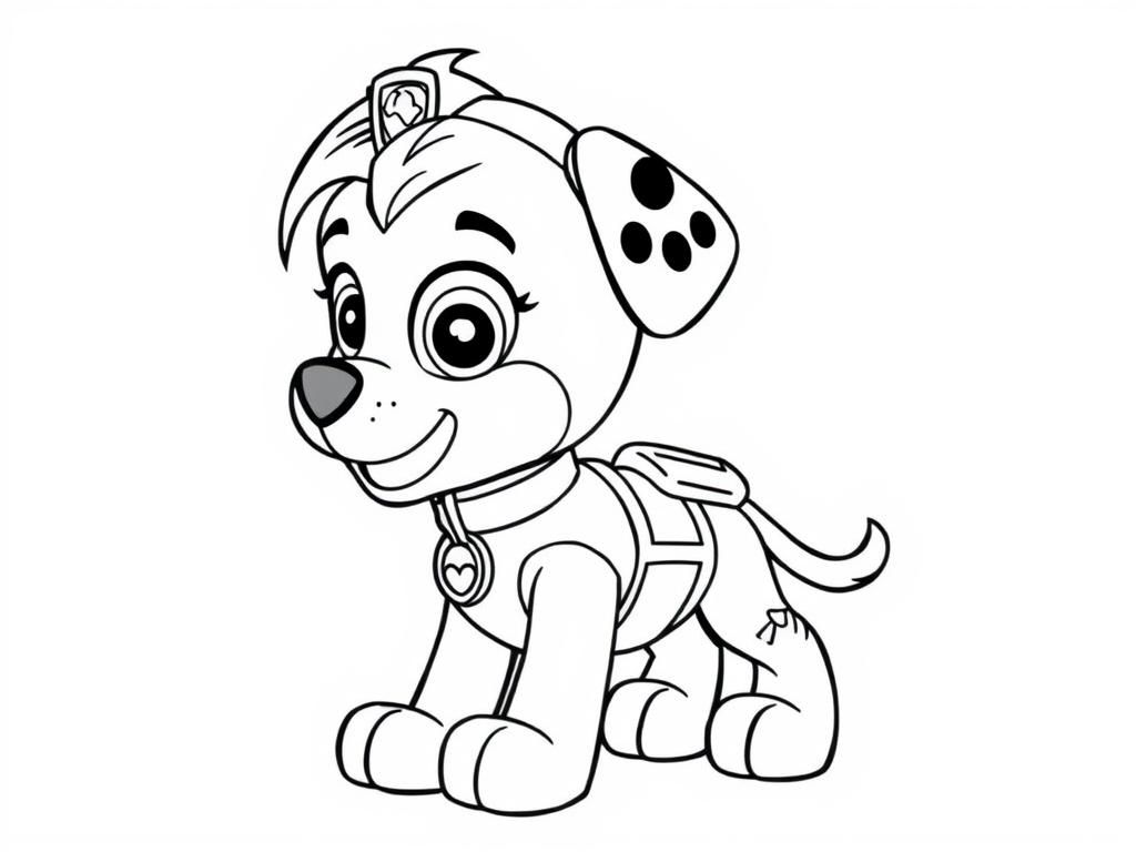 skyy from paw patrol - Free Printable Coloring Page