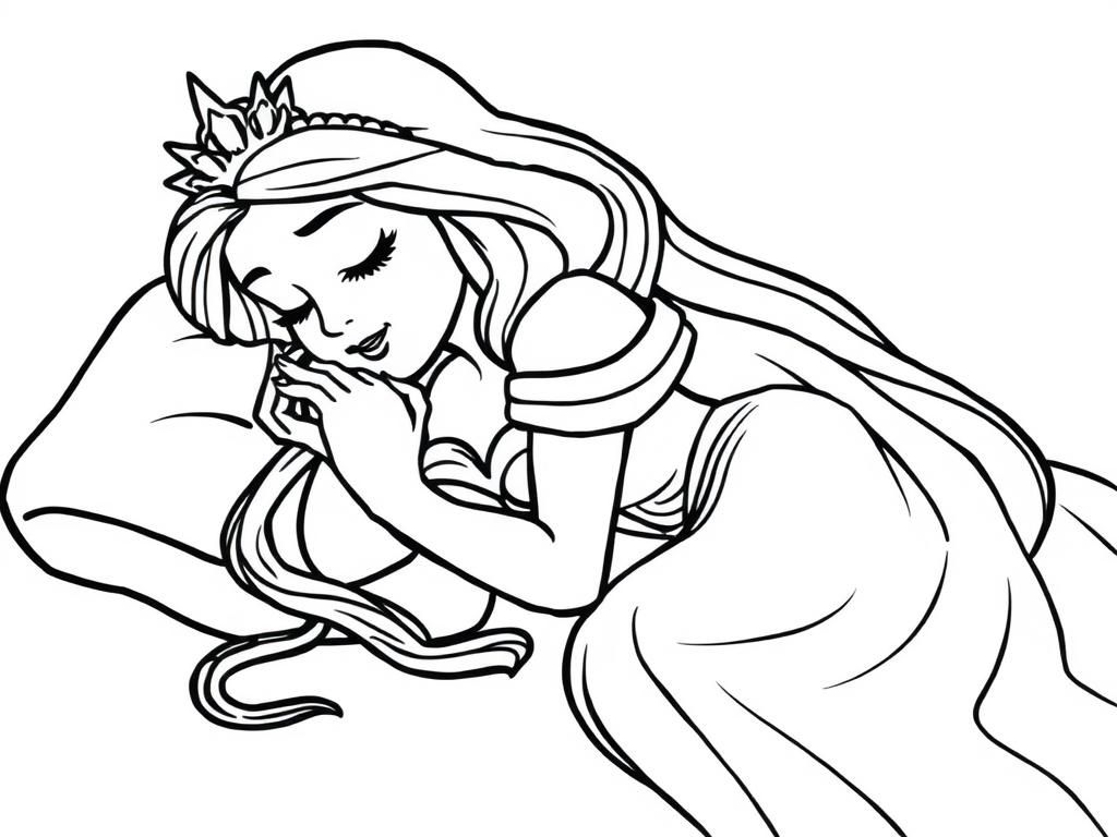 Sleeping Princess Coloring Page