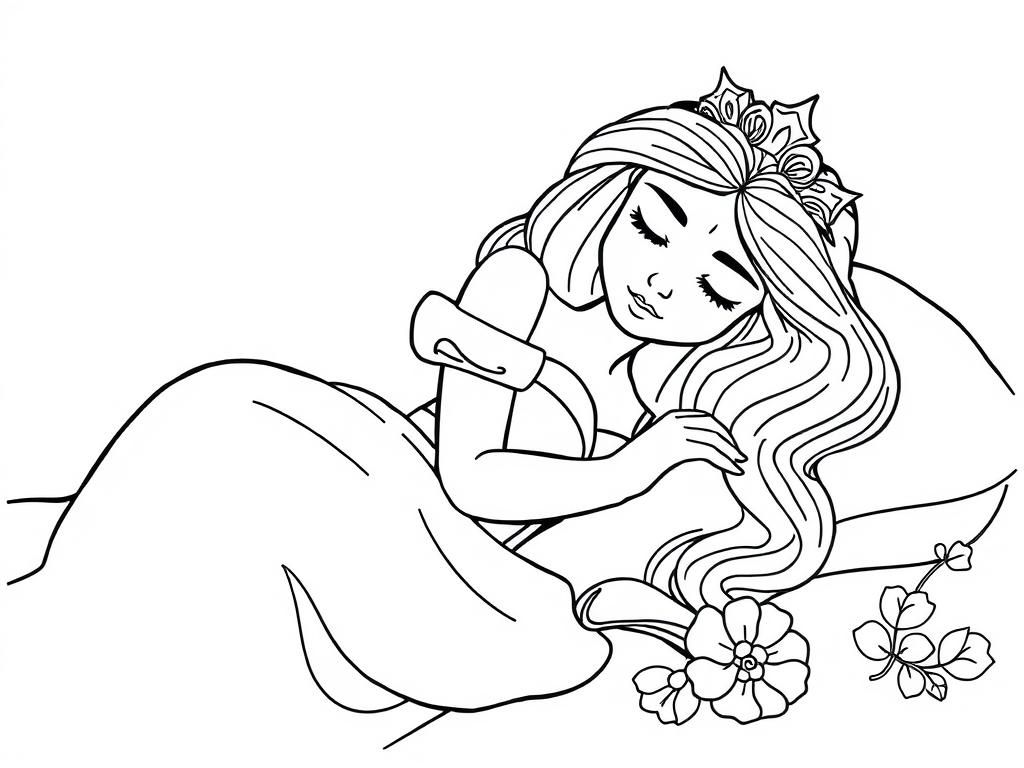 Sleeping Princess Coloring Page