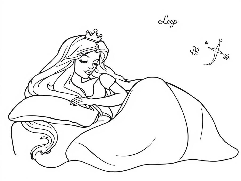 Sleeping Princess Coloring Page