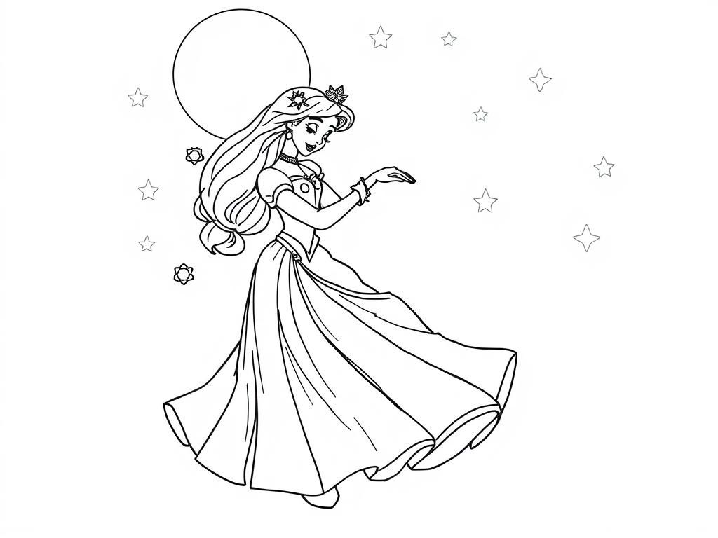 Magical Princess Coloring Page