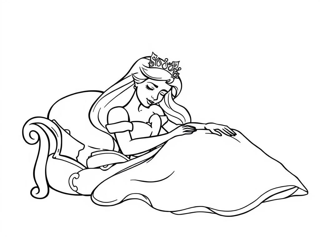 Sleeping Princess Coloring Page