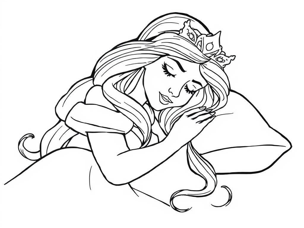 Sleeping Princess Coloring Page