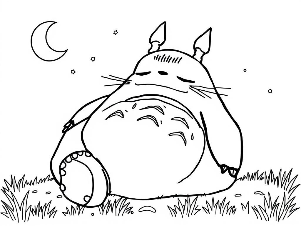 Sleeping on a big totoro