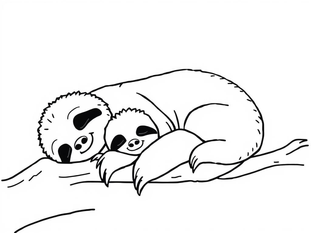 Preview of sloth family sleeping