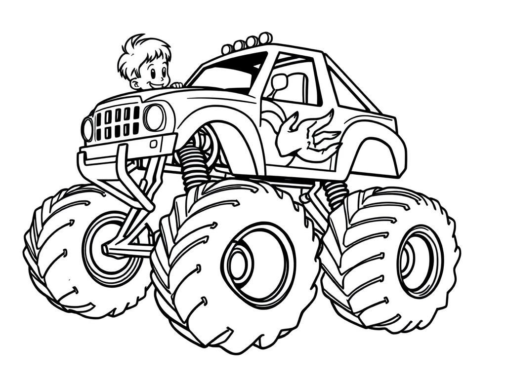 Monster Truck Coloring Page for Kids