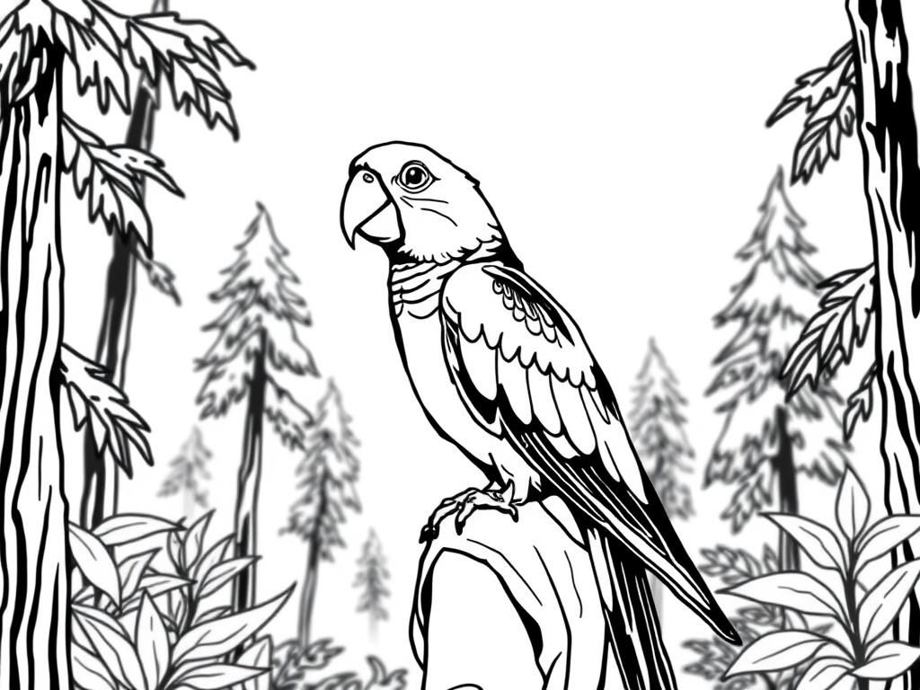 Parrot Coloring Page