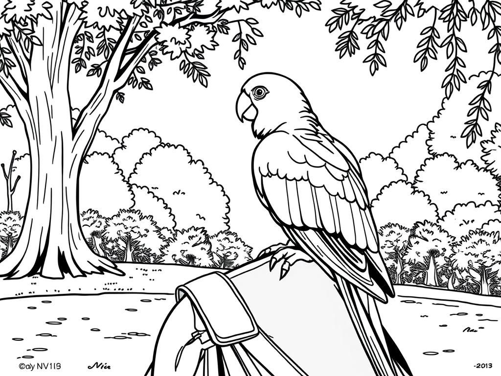 Parrot Coloring Page