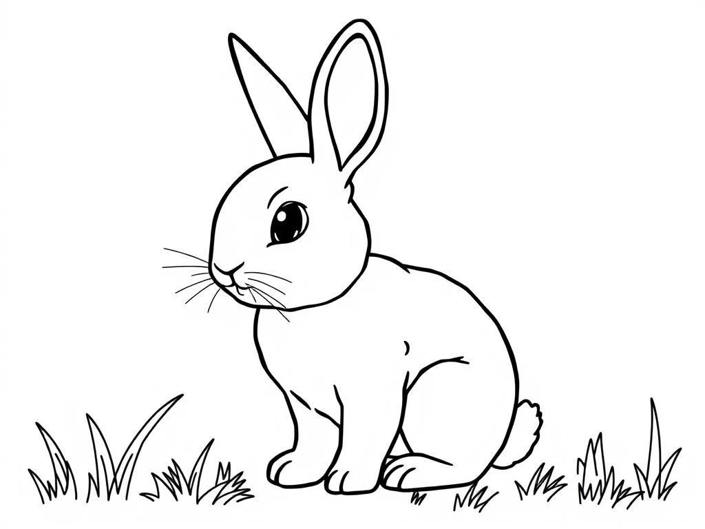 Cute Rabbit Coloring Page