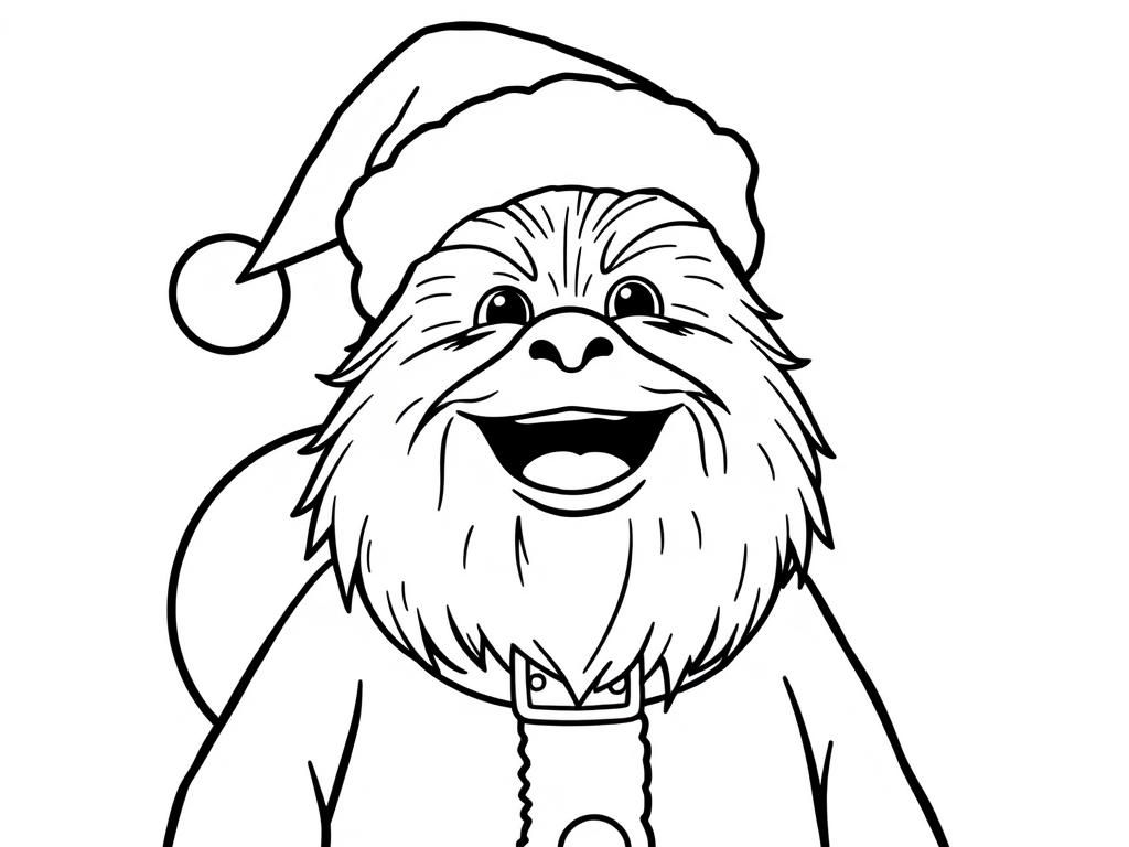 Chewbacca Christmas Coloring Page