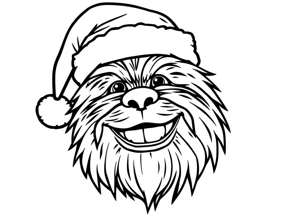Sloth in Santa Hat Coloring Page