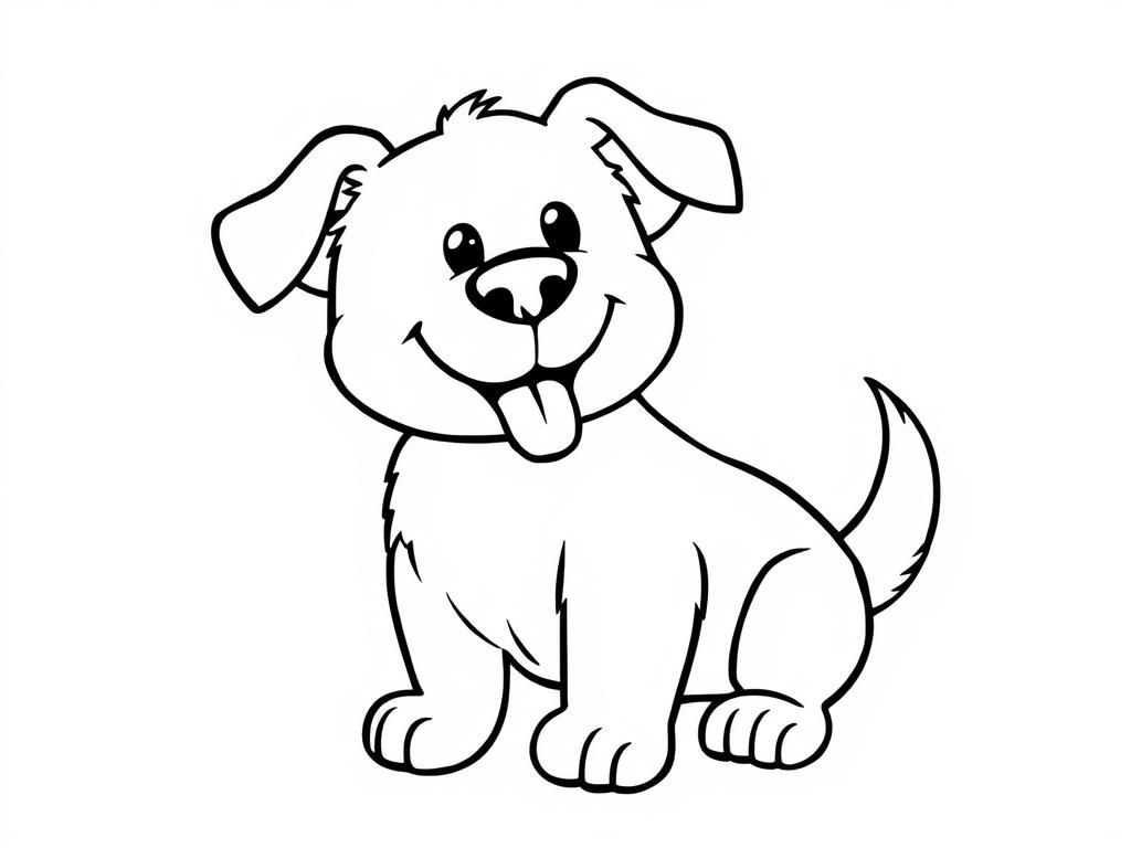Happy Dog Coloring Page