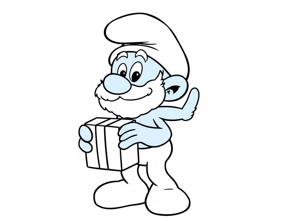 Preview of smurf with big gift pack