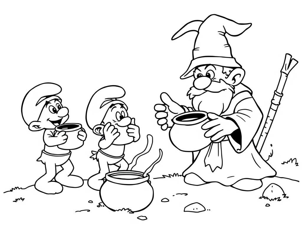 Smurfs Friends Coloring Page