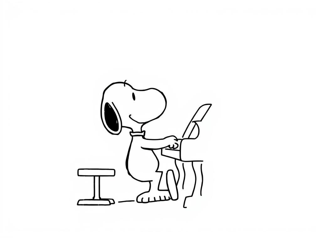 Preview of snoopy playing his piano