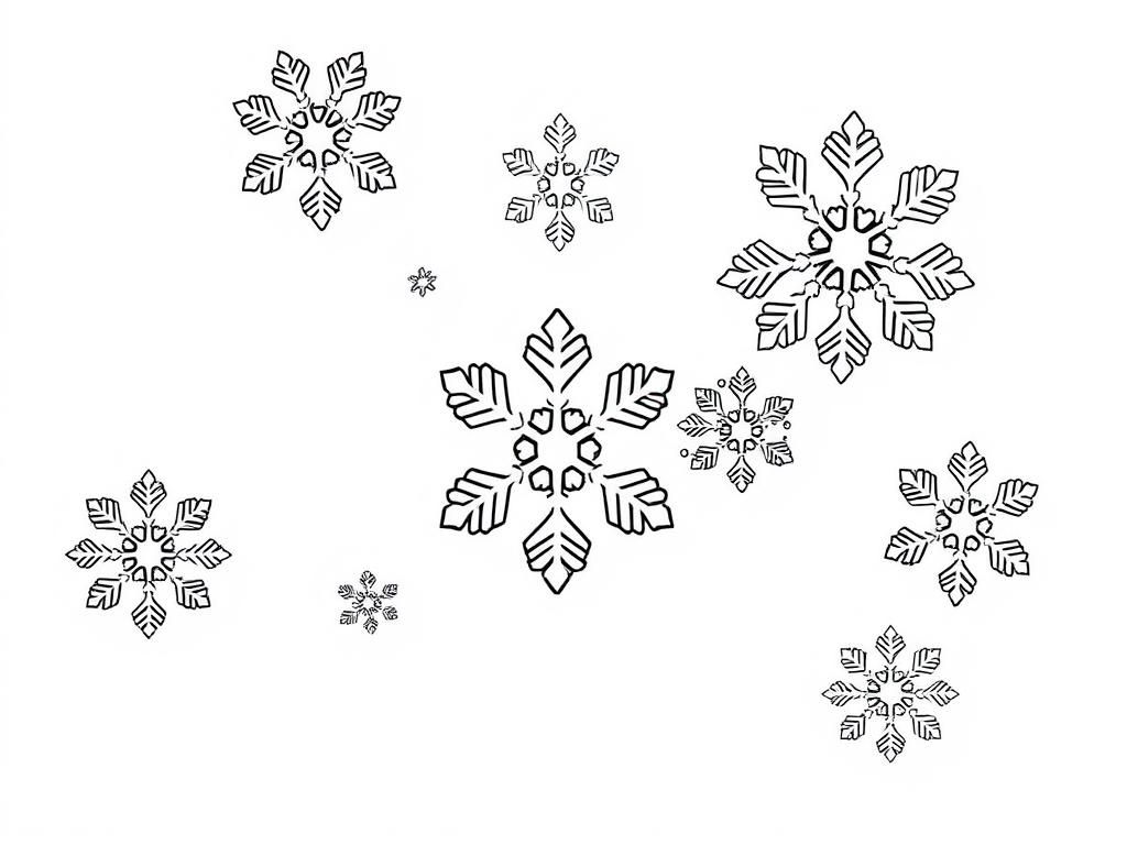 Snowflakes Winter Coloring Page