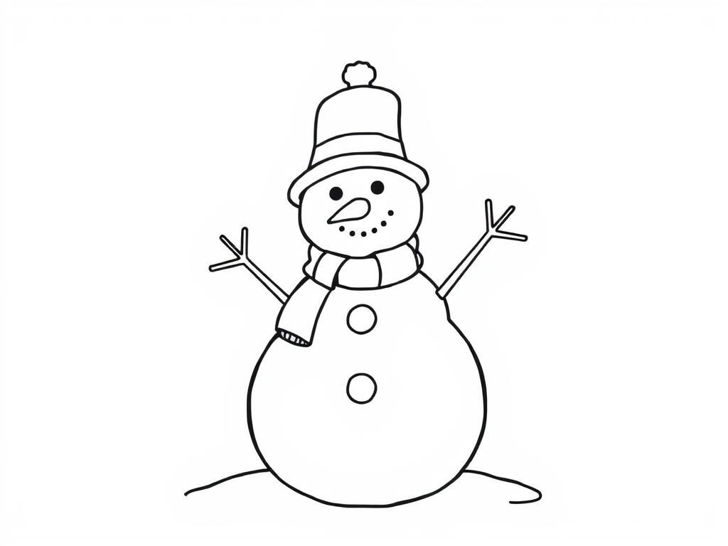 Snowman Winter Coloring Page