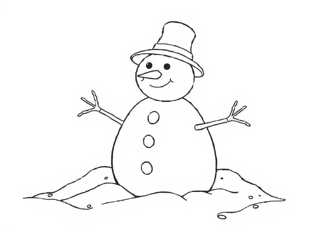 Sneeuwpop Winter Wonderland Kleurplaat