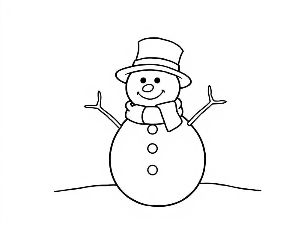 Snowman Winter Coloring Page