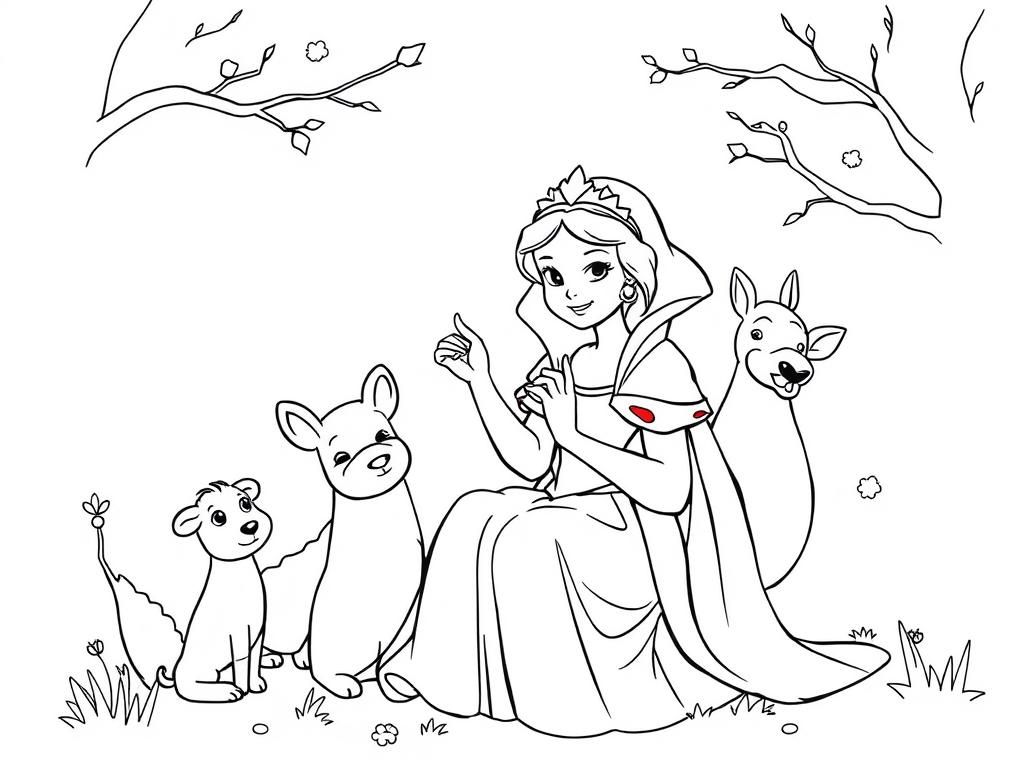 snowwhite with animals