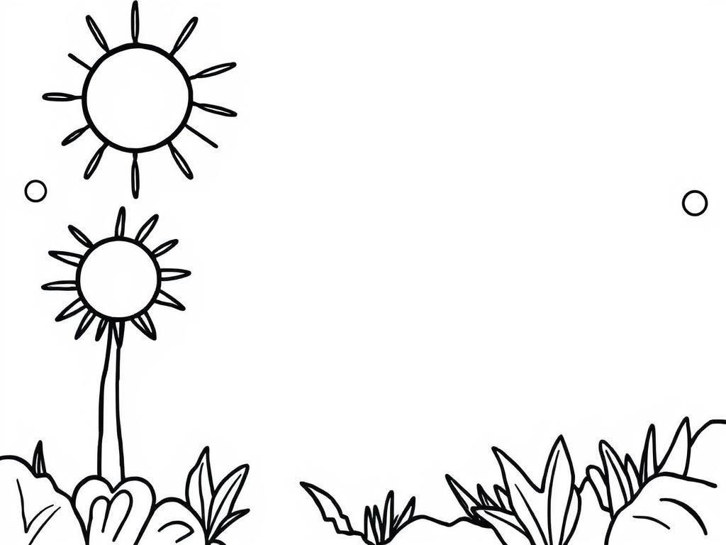 Zonneschijn en lachende gezichten - Natuurkleurplaat