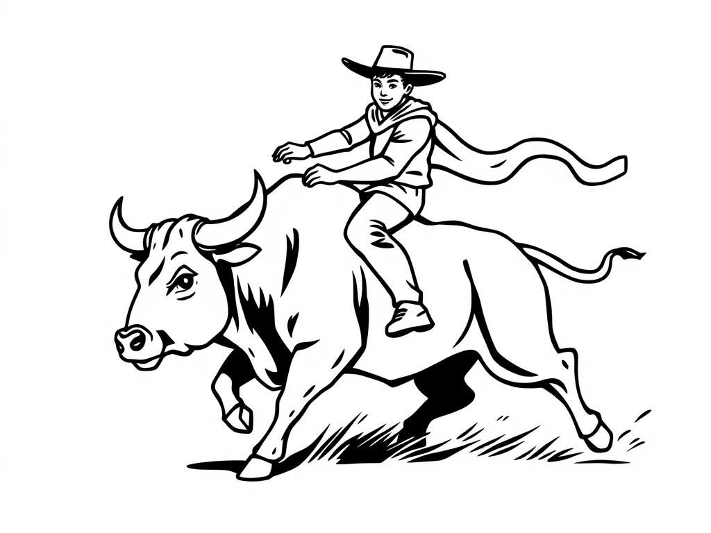 someone riding a bull