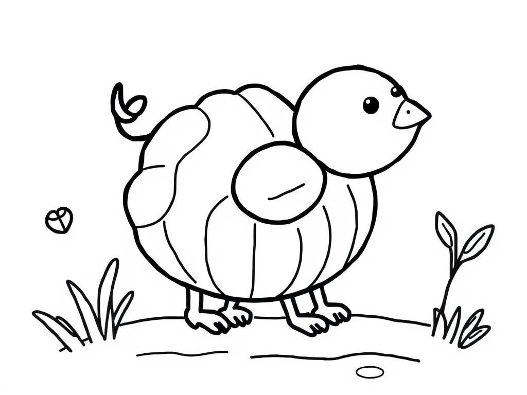 Cute Chicken Coloring Page