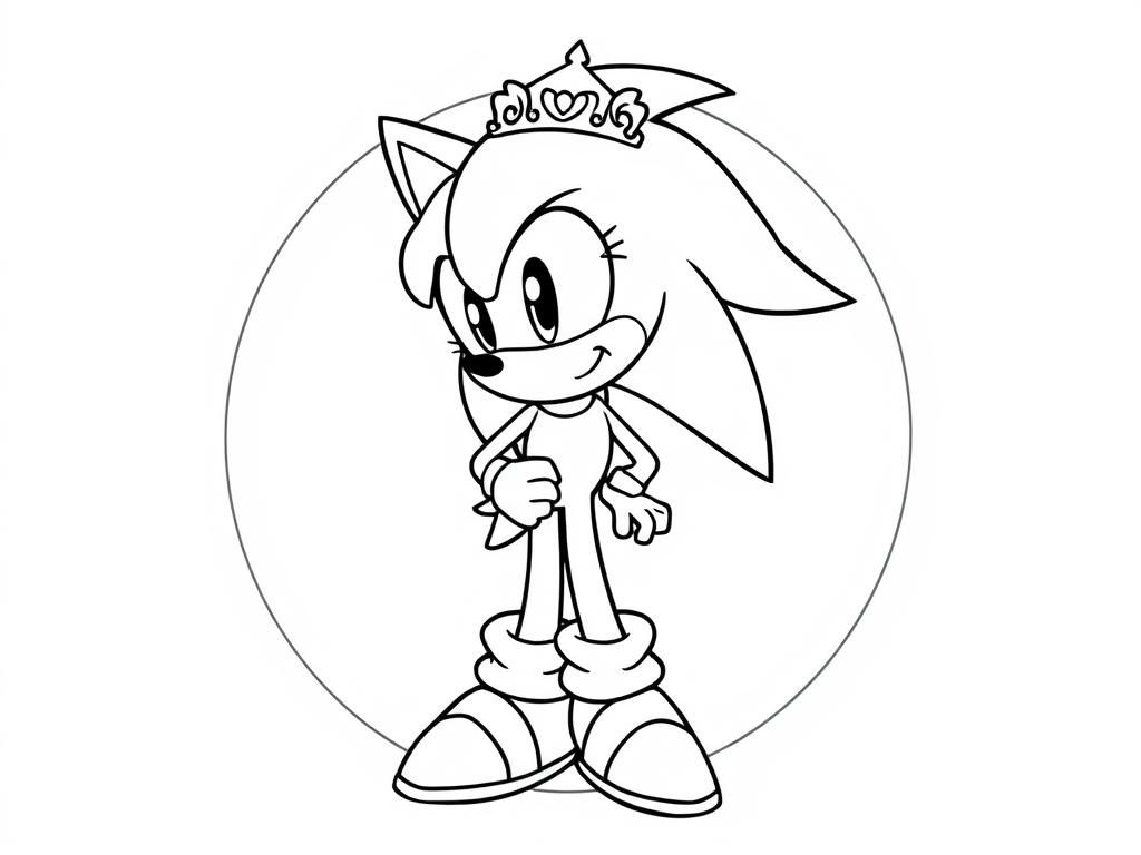 Tails with Tiara Coloring Page