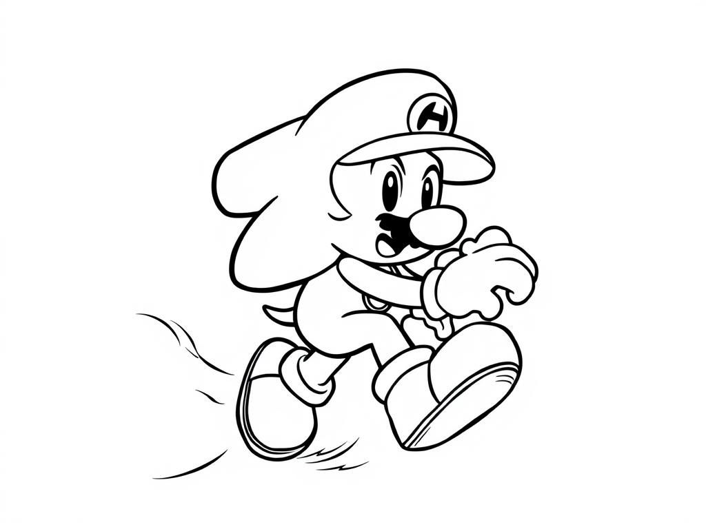 Sonic racing mario - Free Printable Coloring Page