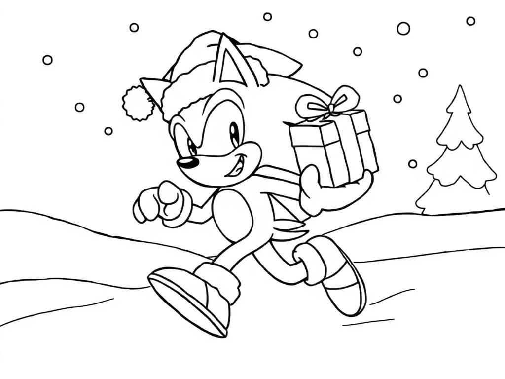 Tails Christmas Coloring Page