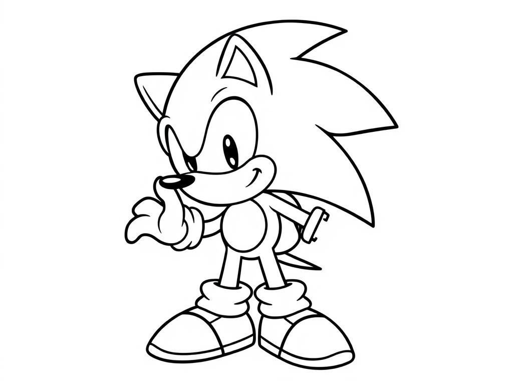 Kleurplaat: Sonic the Hedgehog